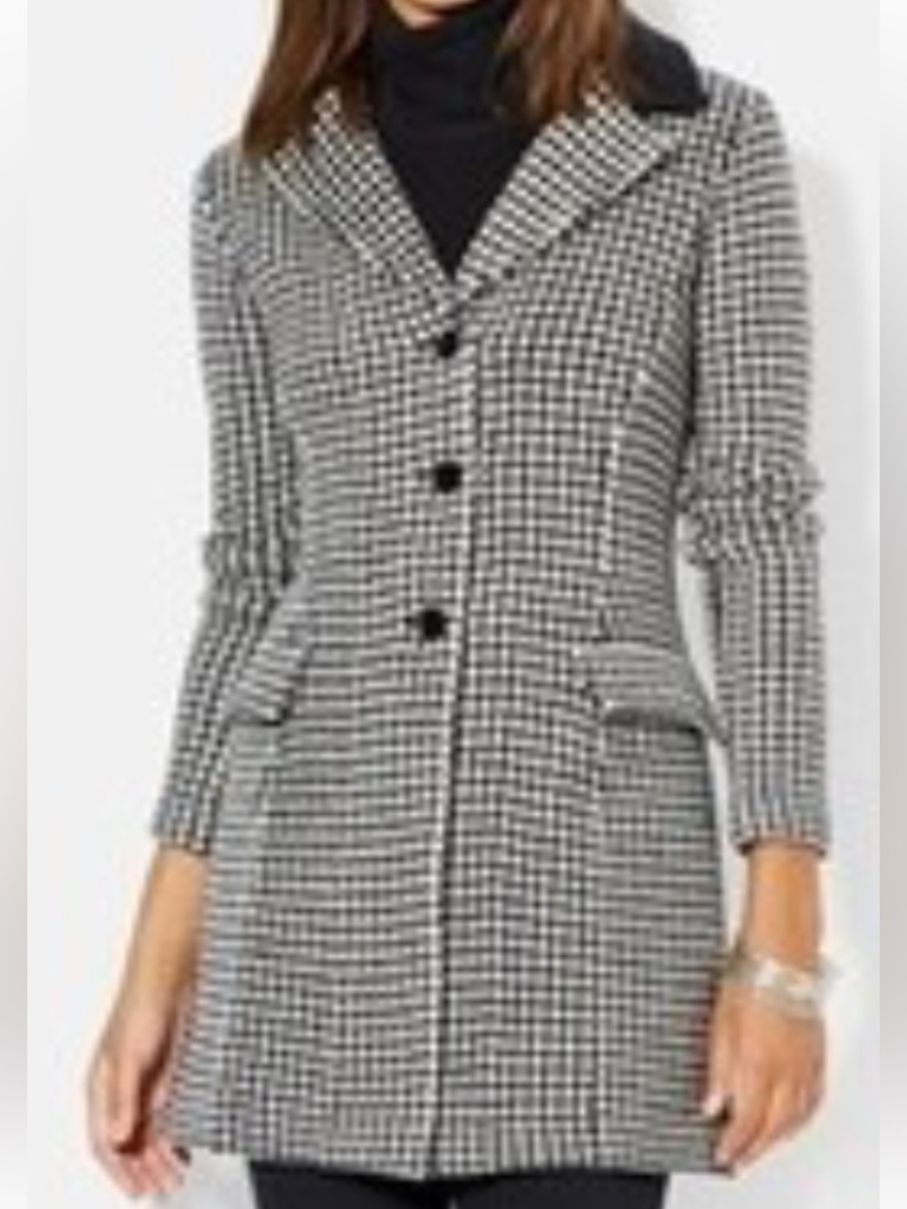 New Lauren Ralph Lauren Merino Wool Blend Knit Jacket Coat Size L Herringbone